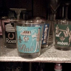 Set of 7 scotch / whiskey around the world glasses